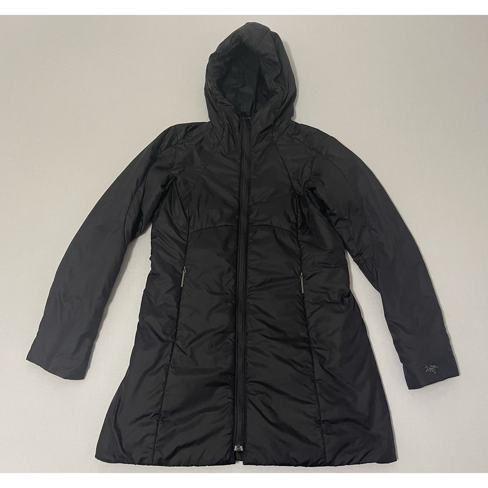 Arc'teryx Black Coat Puffer‎ Insulated Hooded Jacket Women's Size Small